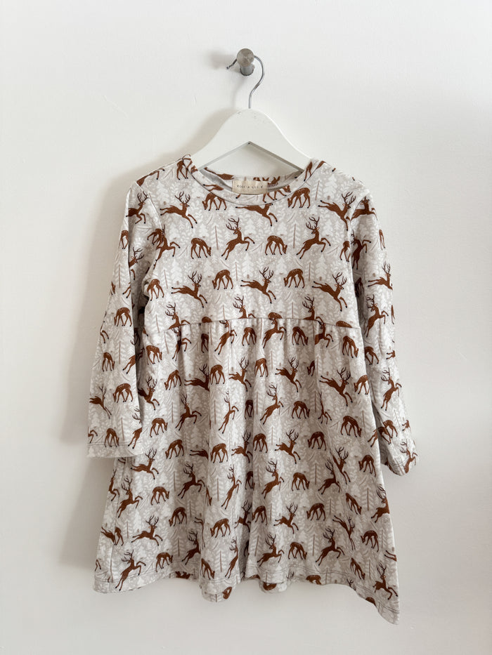 PRELOVED SNOWY REINDEER QUINNY DRESS 4-5 YEARS