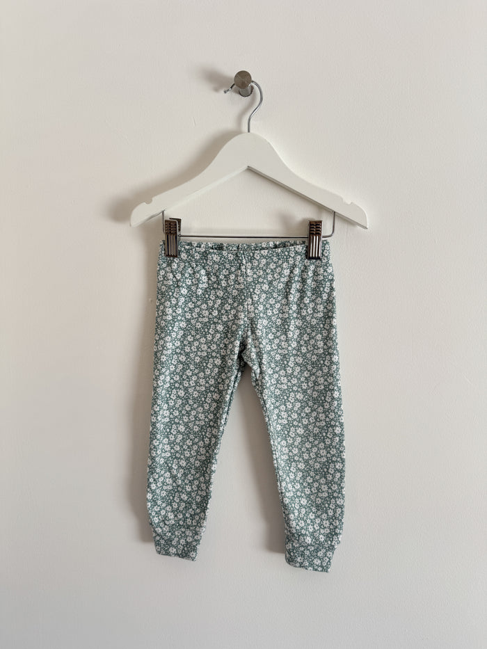 PRELOVED TEAL FLORAL LEGGINGS - 2-3 YEARS