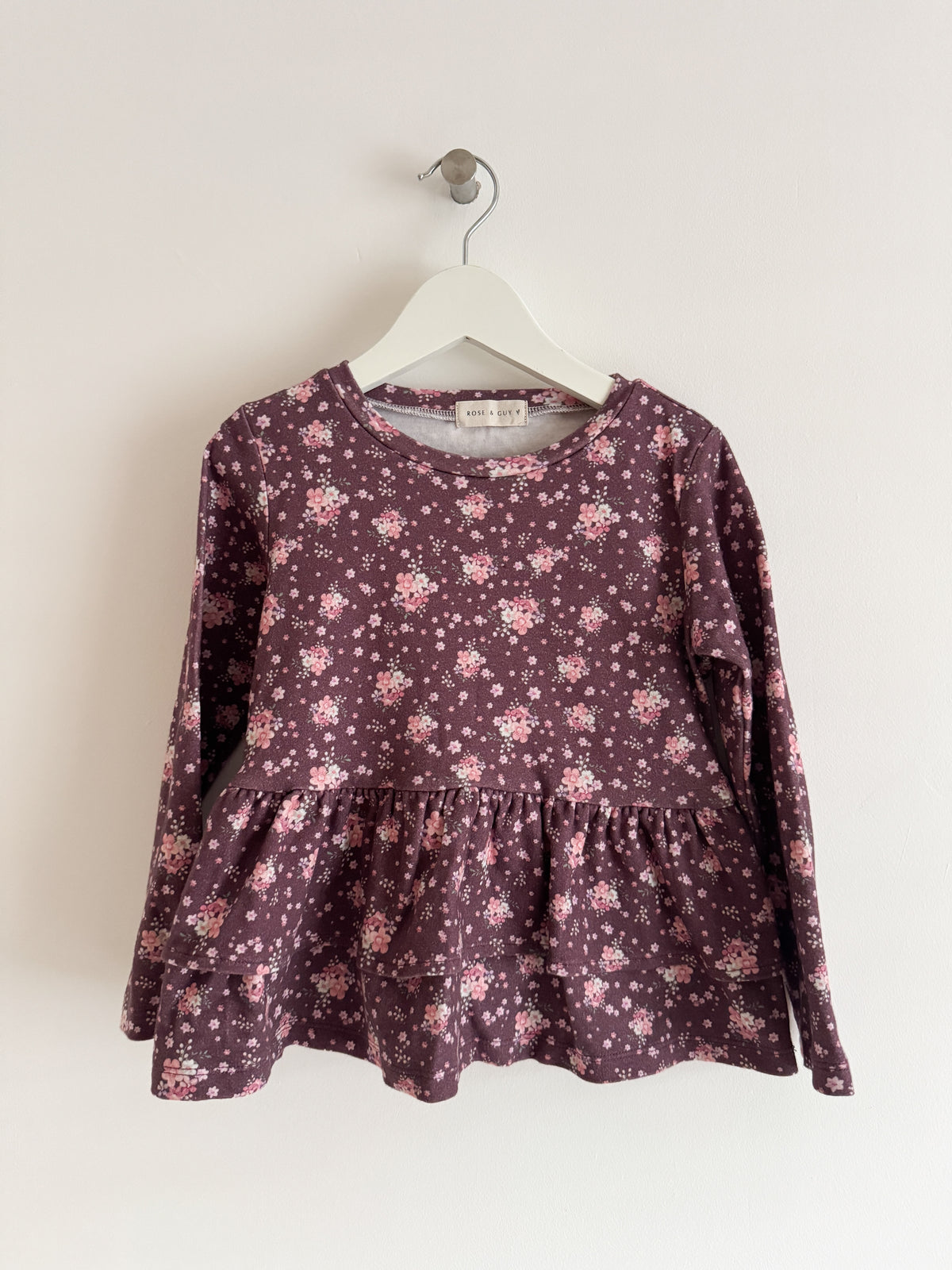 PRELOVED WINTERBERRY PEPLUM TOP 4-5 YEARS