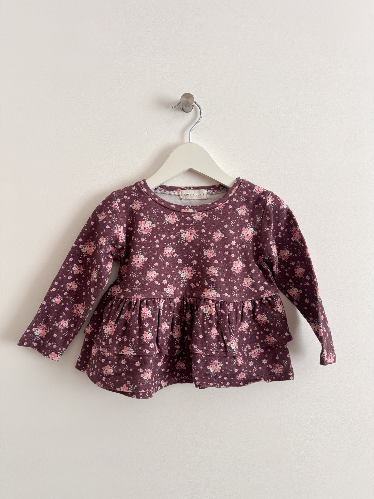 PRELOVED WINTERBERRY PEPLUM TOP 2-3 YEARS