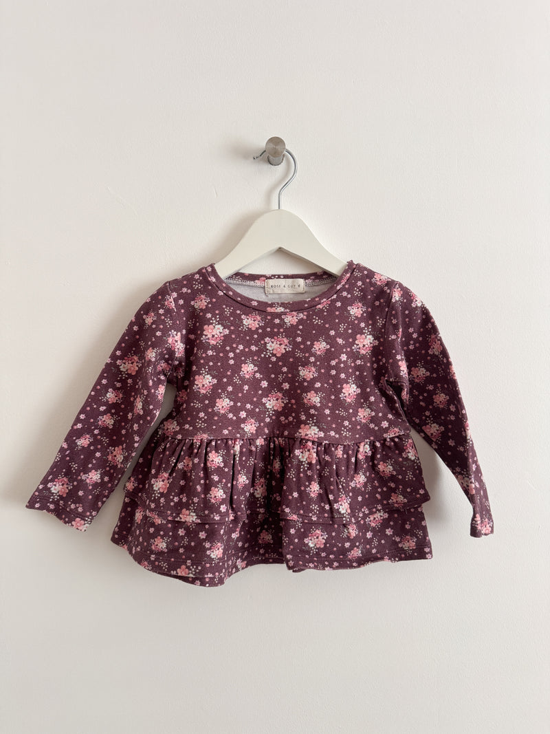 PRELOVED WINTERBERRY PEPLUM TOP 2-3 YEARS