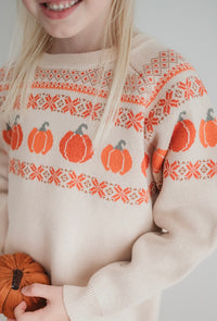 PUMPKIN FAIRISLE KNITTED JUMPER - KIDS