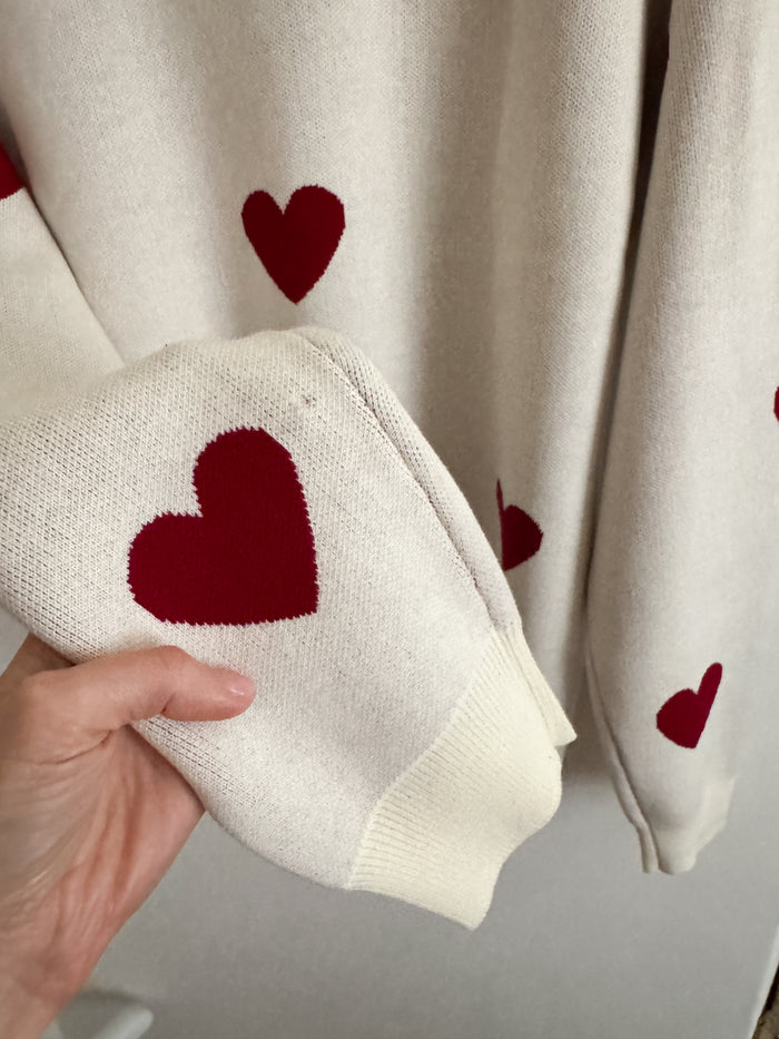 SECONDS LADIES HEART JUMPER SIZE S/M