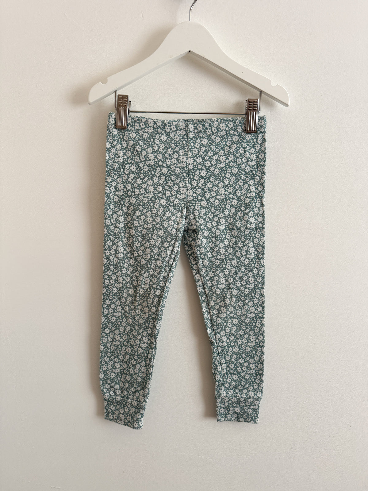 PRELOVED TEAL FLORAL LEGGINGS 3-4 YEARS