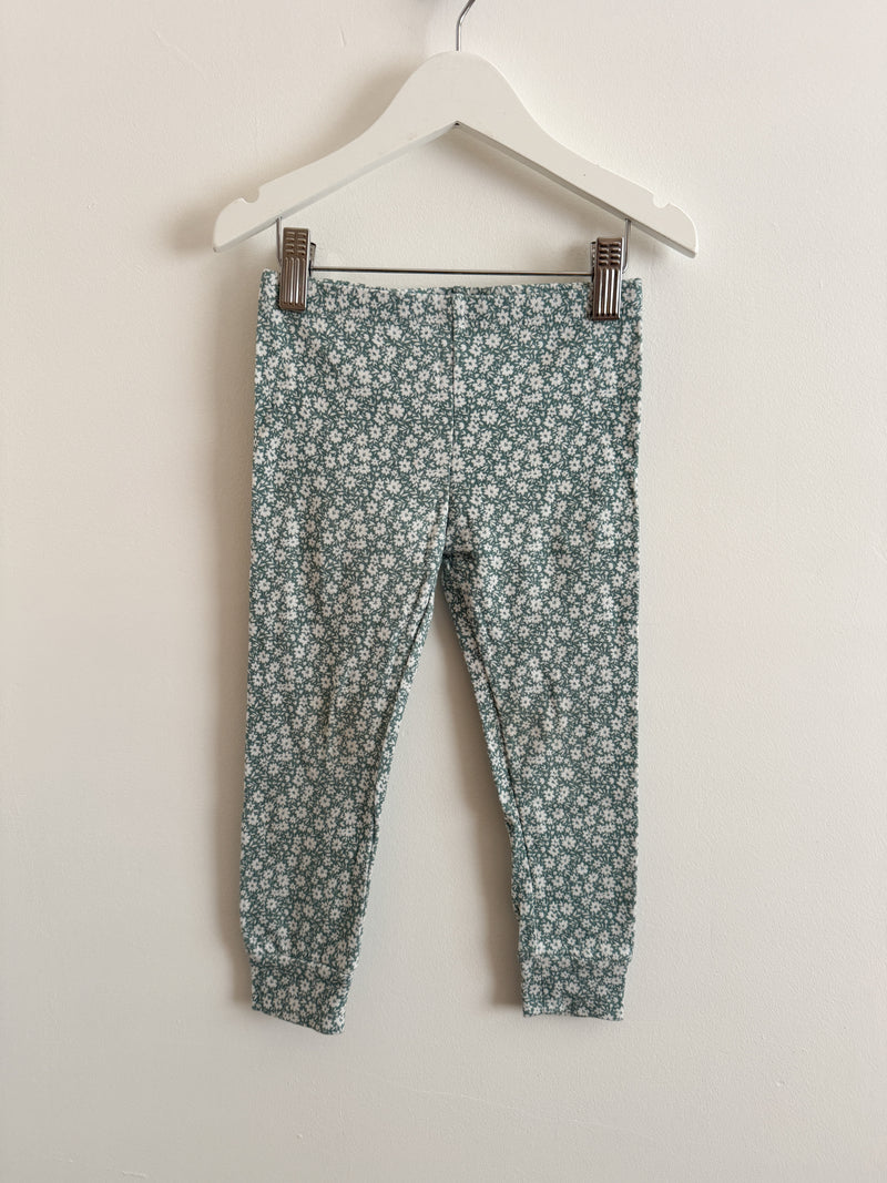 PRELOVED TEAL FLORAL LEGGINGS 3-4 YEARS