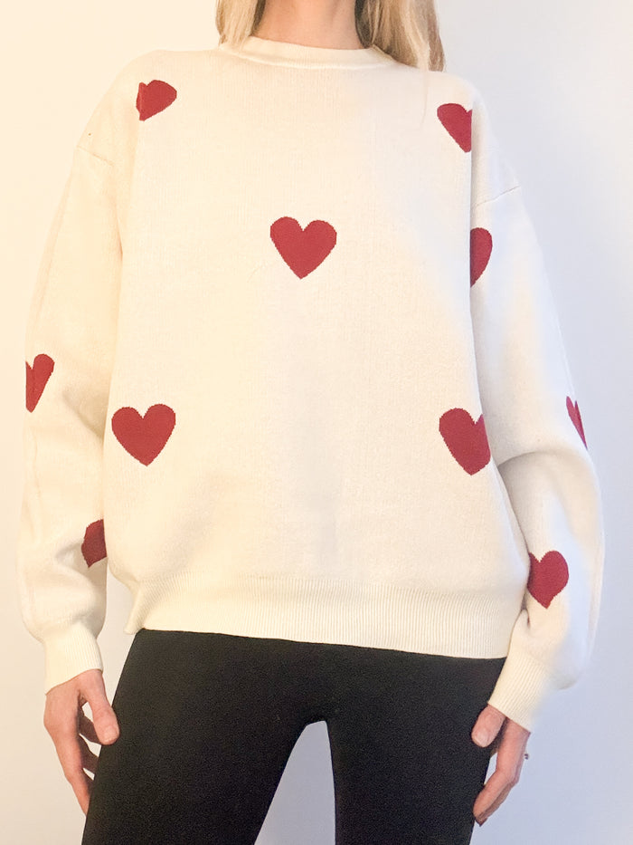 LADIES HEART JUMPER