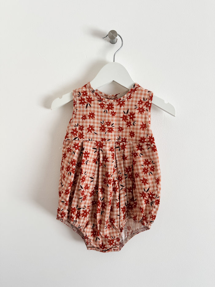 PRELOVED AUBURN GINGHAM ROMPER 0-6 MONTHS