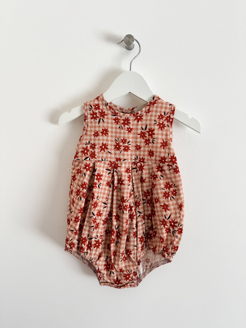 PRELOVED AUBURN GINGHAM ROMPER 0-6 MONTHS