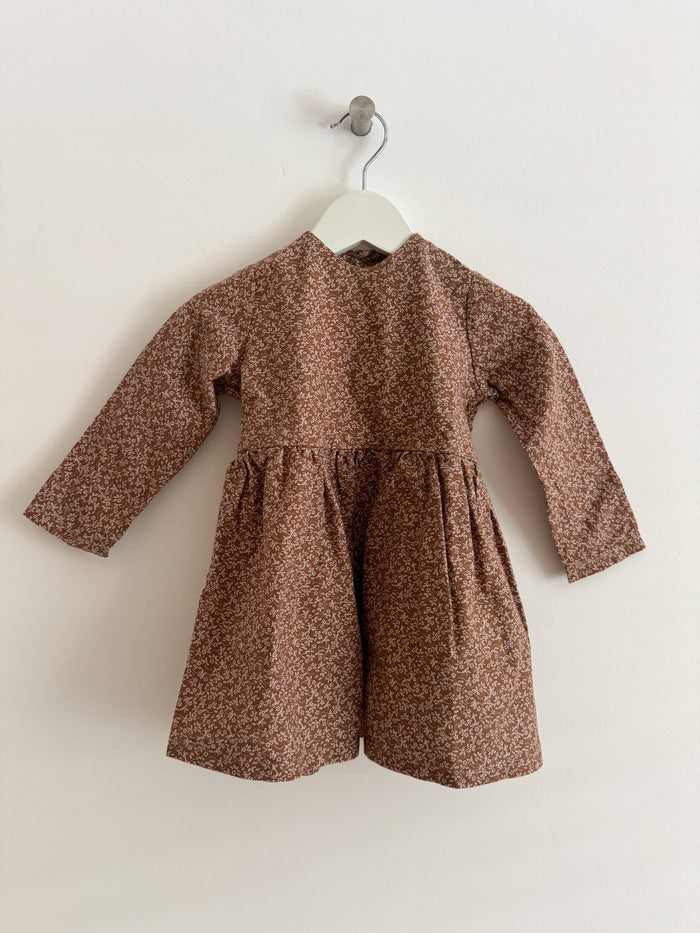 PRELOVED BROWN FLORAL DRESS 6-12M MONTHS