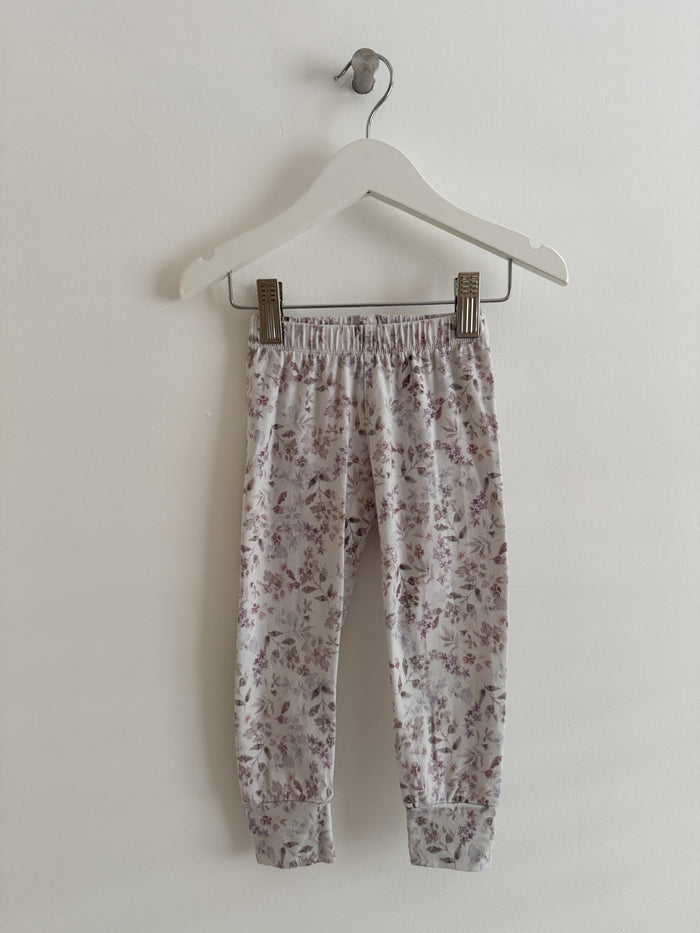 PRELOVED LILAC FLORAL LEGGINGS  1-2 YEARS