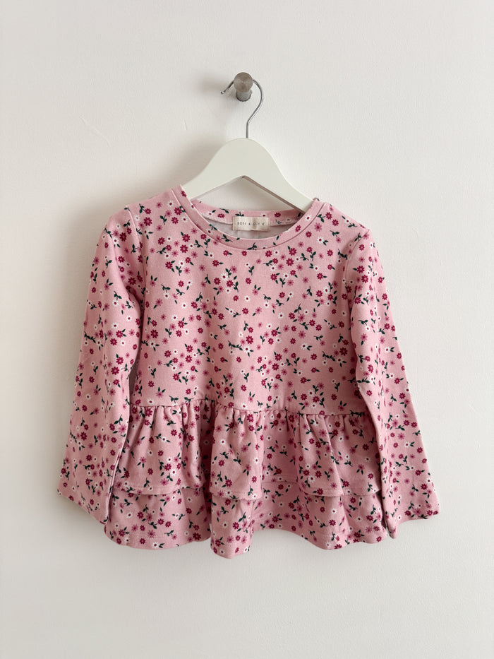 PRELOVED AZALEA PEPLUM TOP 6-7 YEARS