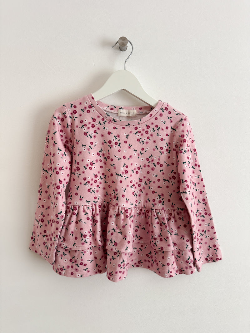 PRELOVED AZALEA PEPLUM TOP 6-7 YEARS