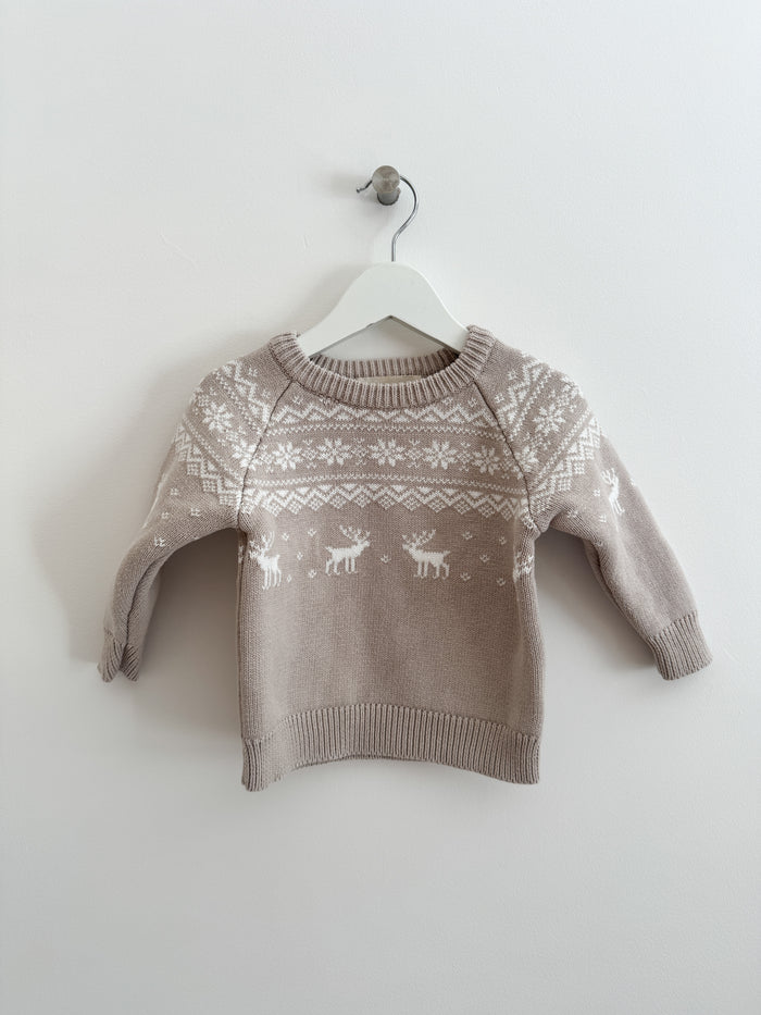 PRELOVED CHRISTMAS FAIRISLE JUMPER  6-12 MONTHS