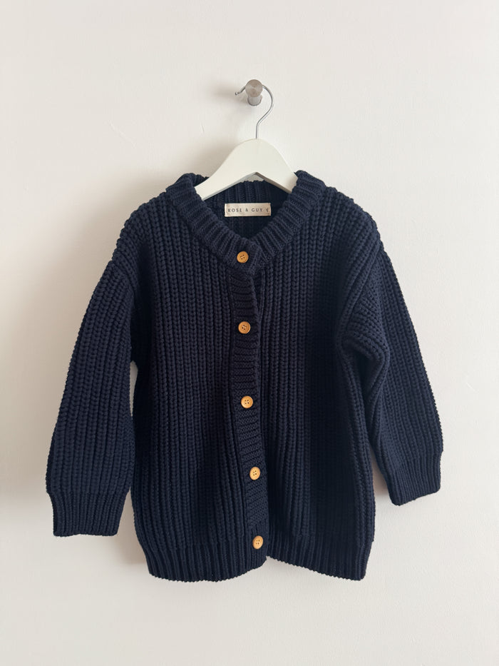 PRELOVED NAVY CARDIGAN 4-5 YEARS
