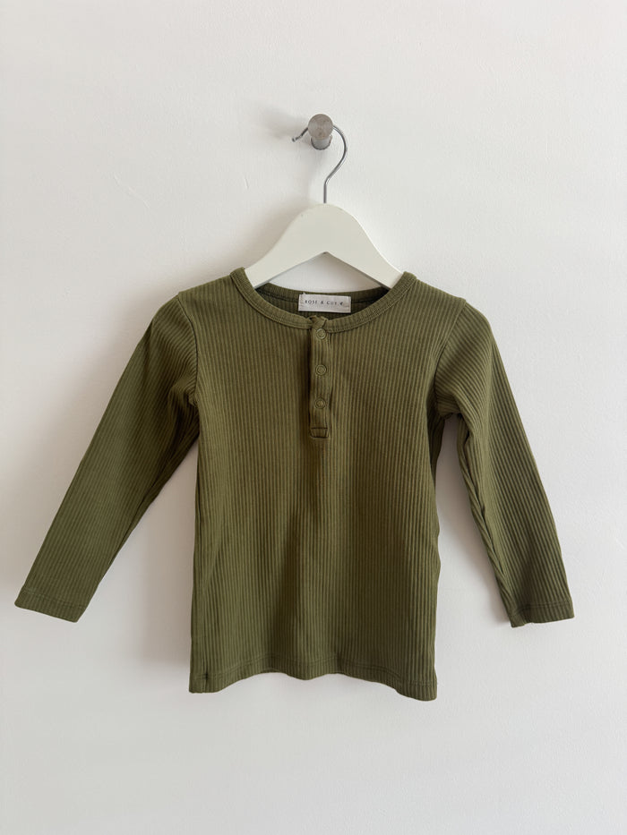 PRELOVED KHAKI LONG SLEEVE TOP 2-3 YEARS
