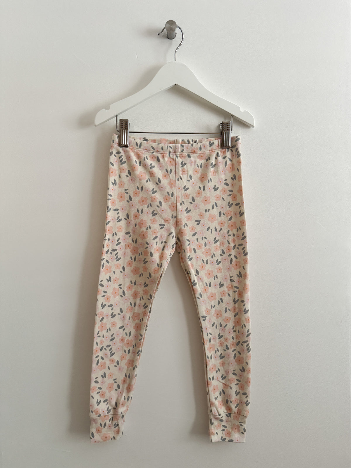 PRELOVED PEACHY FLORAL LEGGINGS 4-5 YEARS