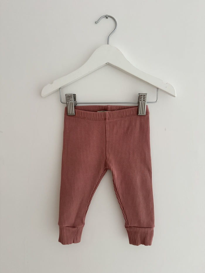 PRELOVED DUSTY PINK LEGGINGS 6-12 MONTHS