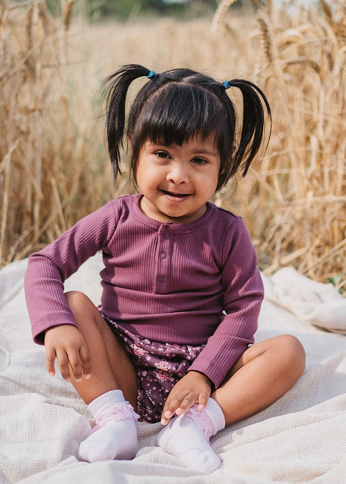 PLUM RIBBED BODYSUIT
