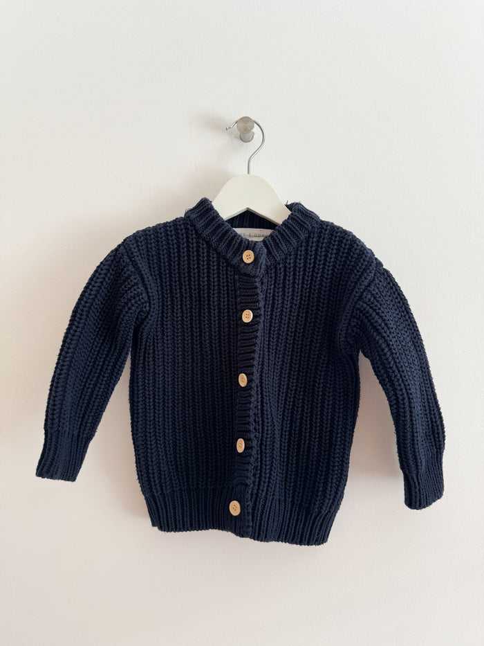 PRELOVED NAVY CARDIGAN 1-2 YEARS