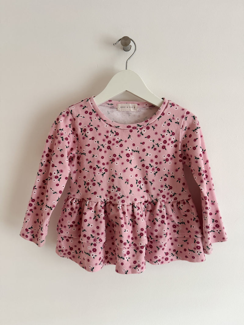 PRELOVED AZALEA PEPLUM TOP 4-5 YEARS