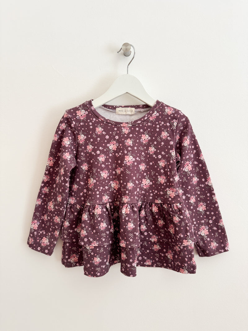 PRELOVED WINTERBERRY PEPLUM TOP 3-4 YEARS