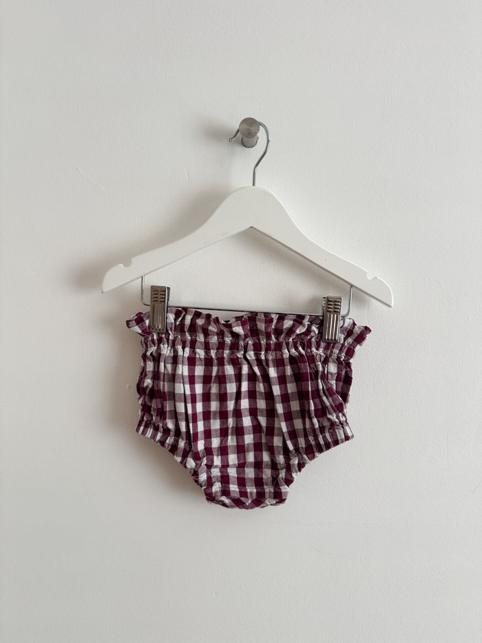 PRELOVED PLUM GINGHAM BLOOMERS 1-2 YEARS