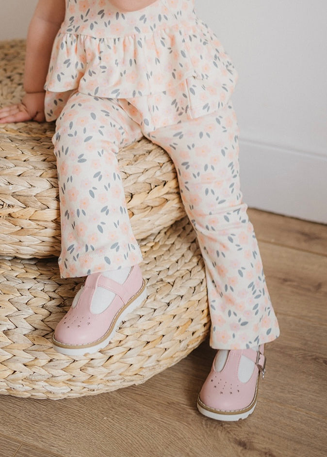 PEACHY FLORAL FLARES