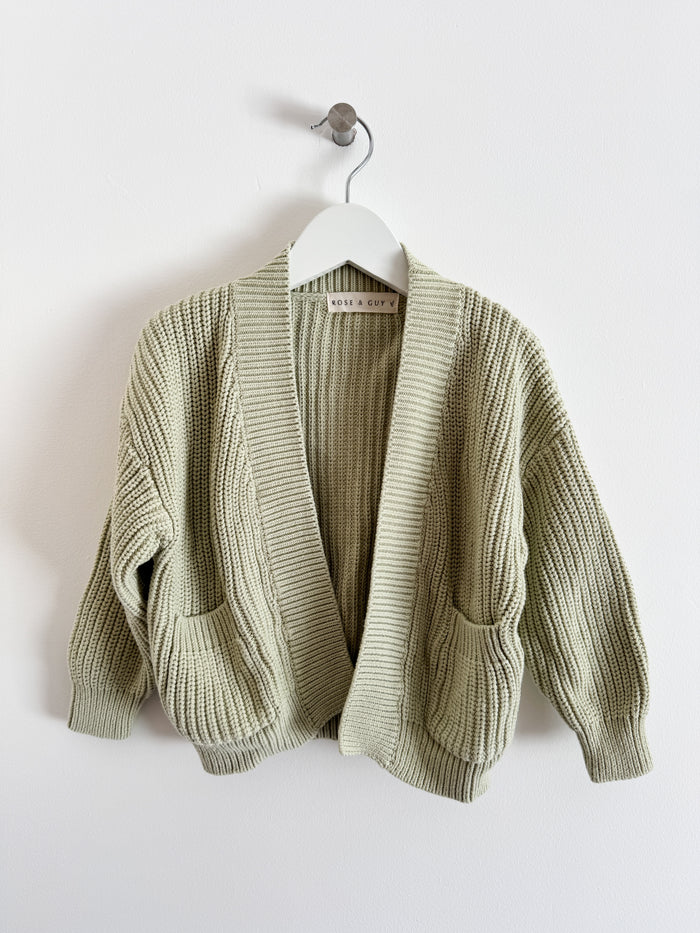 PRELOVED SAGE POCKET CARDIGAN 2-3 YEARS
