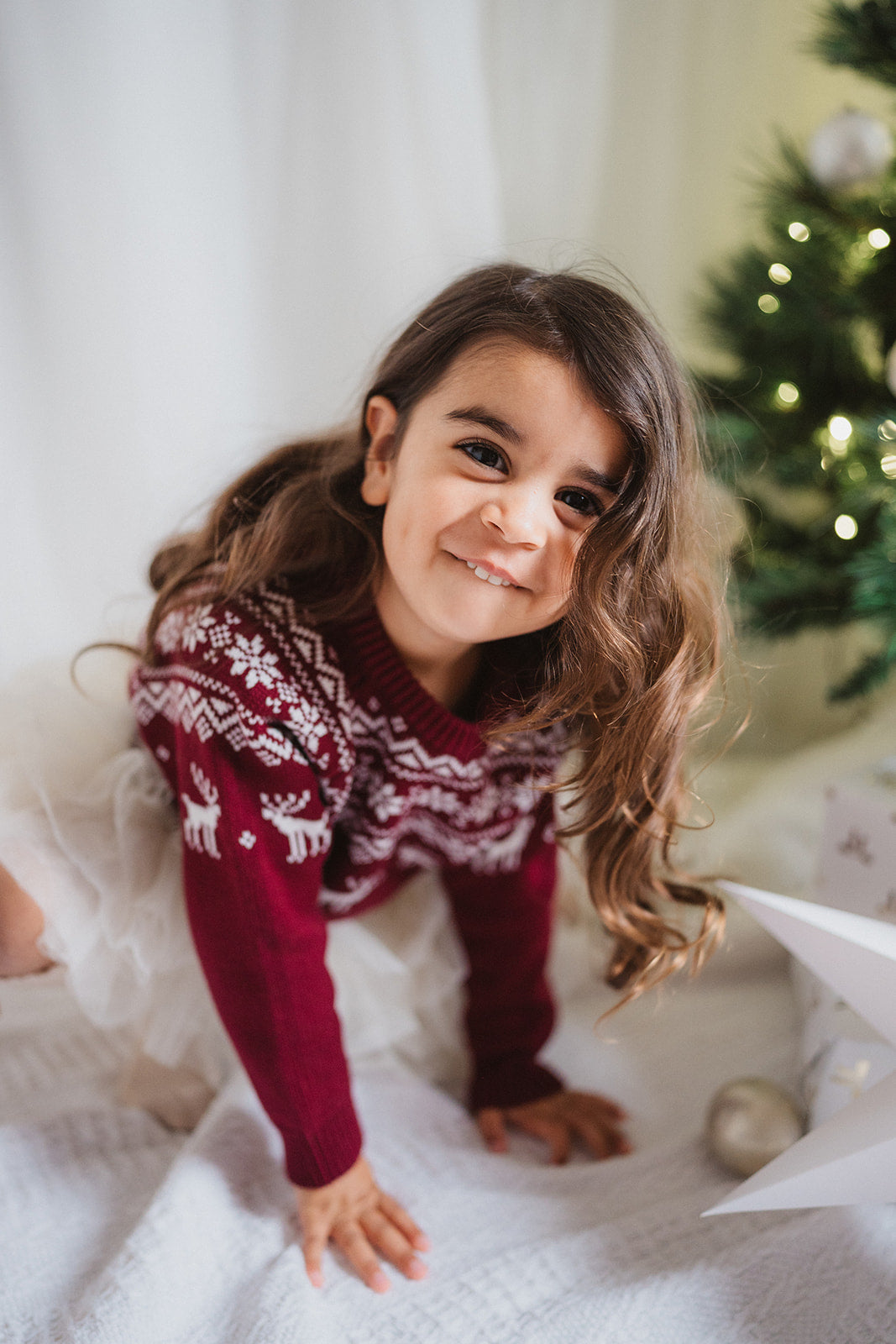 BURGUNDY FAIRISLE KNITTED JUMPER - KIDS