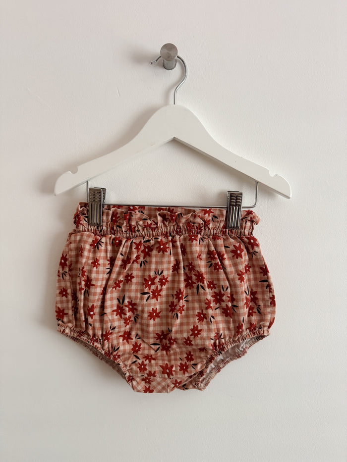 PRELOVED AUBURN GINGHAM FLORAL BLOOMERS 2-3 YEARS