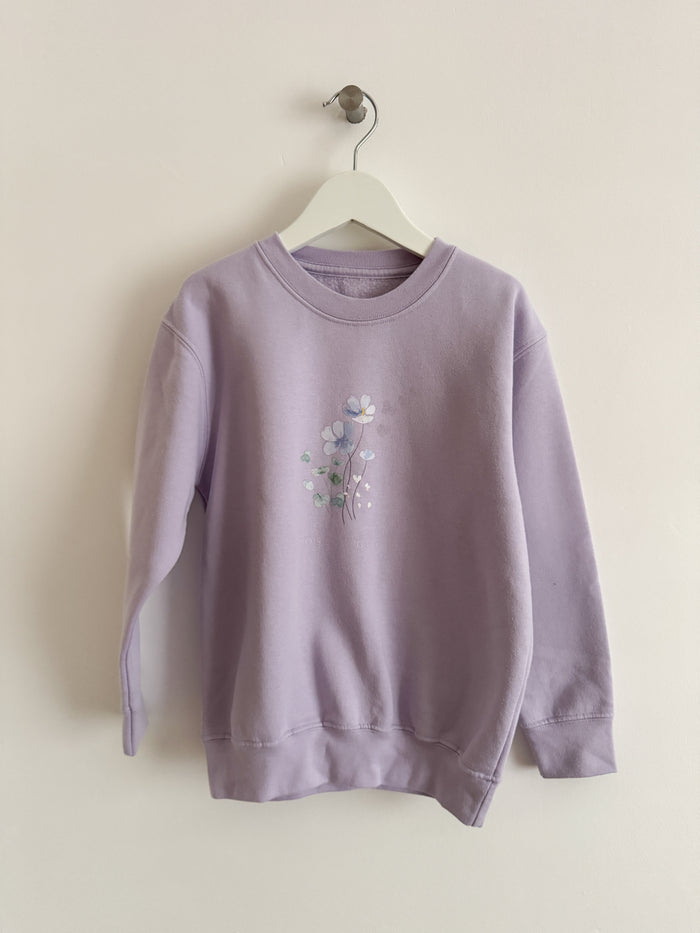 PRELOVED LILAC FLORAL SWEATSHIRT 5-6 YEARS