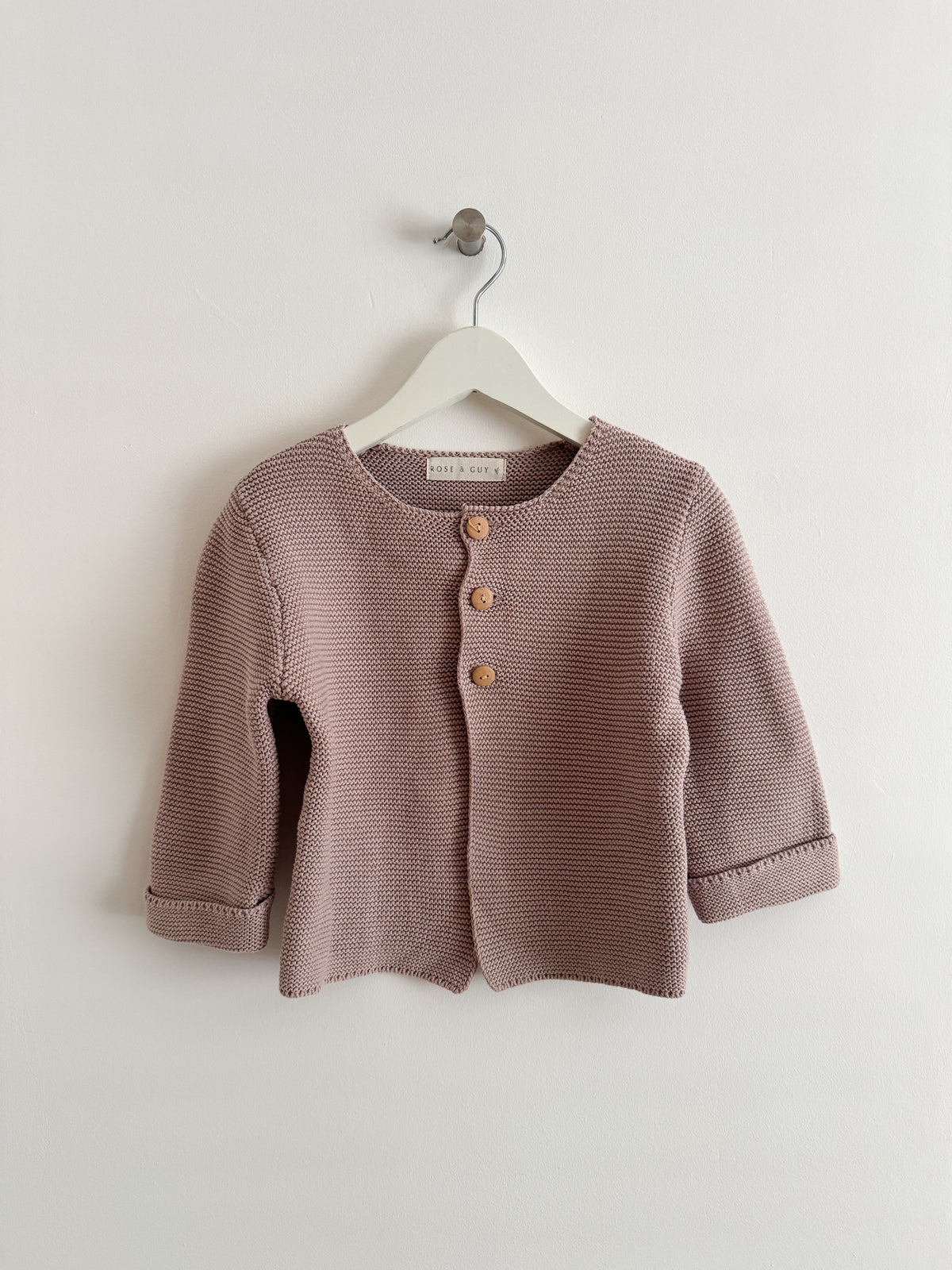 PRELOVED MAUVE CARDIGAN 2-3 YEARS