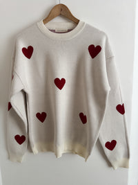 SECONDS LADIES HEART JUMPER SIZE S/M