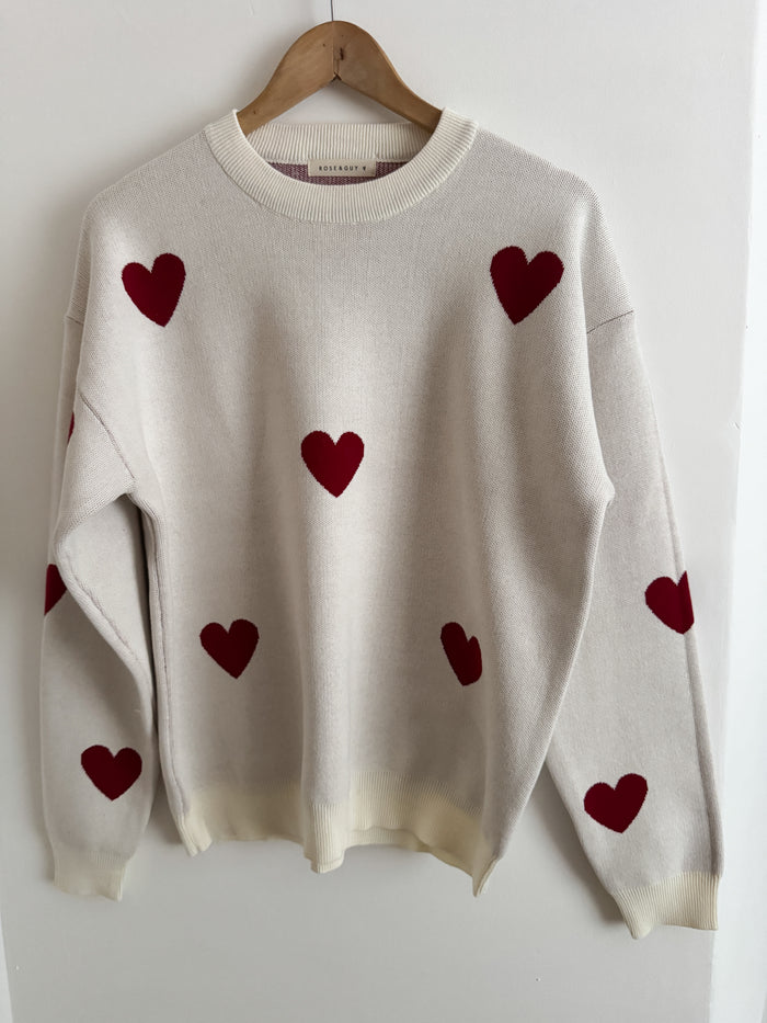 SECONDS LADIES HEART JUMPER SIZE S/M