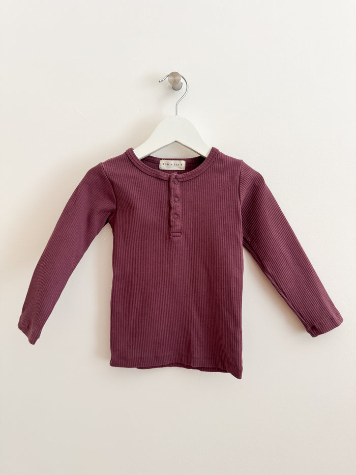 PRELOVED PLUM LONG SLEEVE TOP- 2-3 YEARS