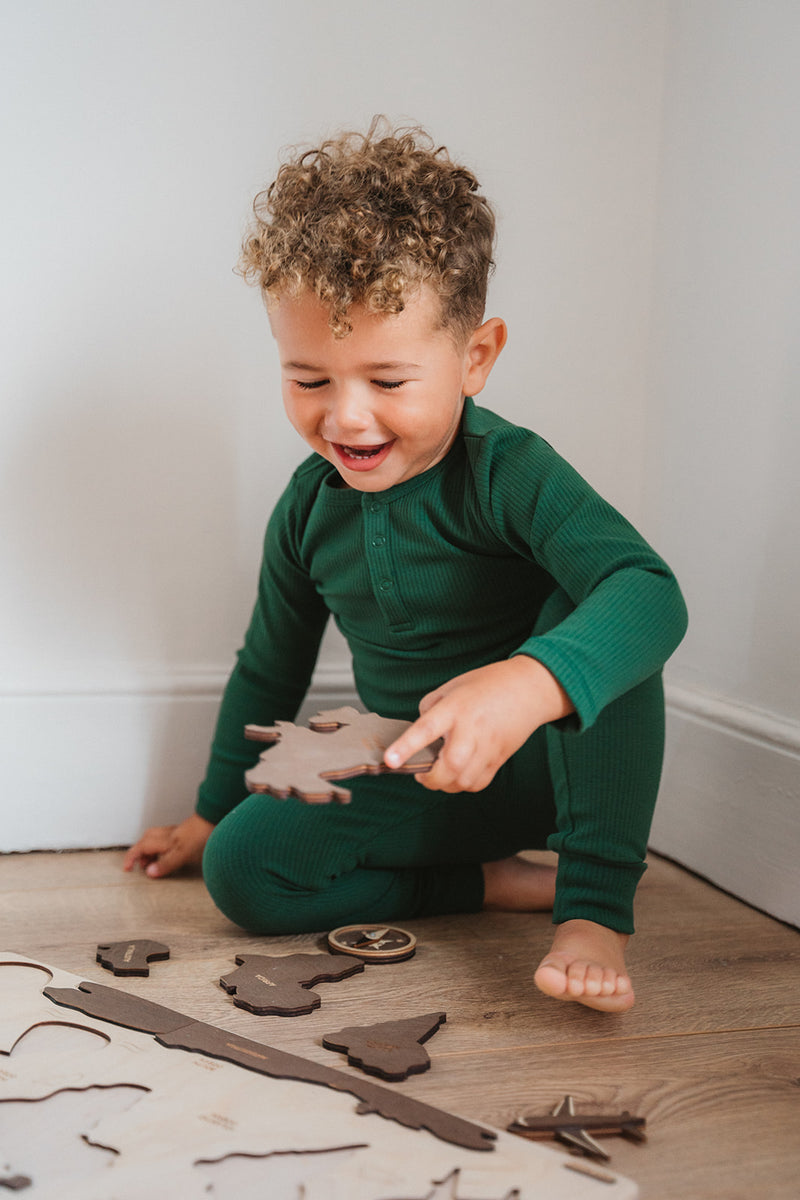 EMERALD RIBBED LEGGINGS