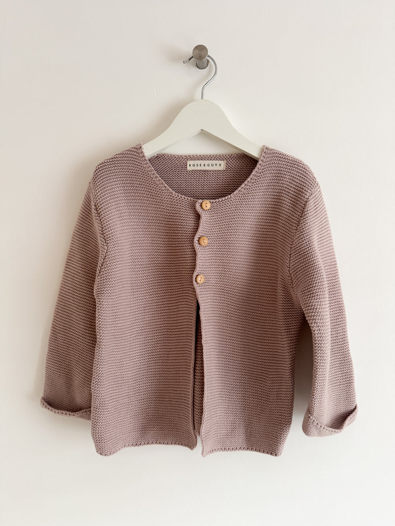 PRELOVED MAUVE CARDIGAN 3-4 YEARS