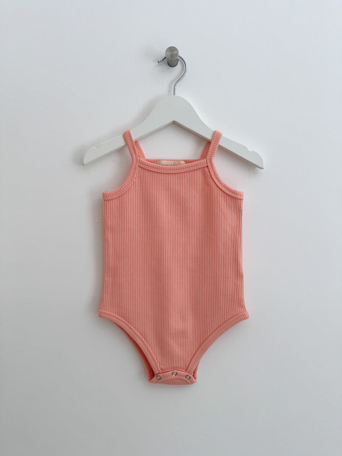 PEACH RIBBED BODYSUIT