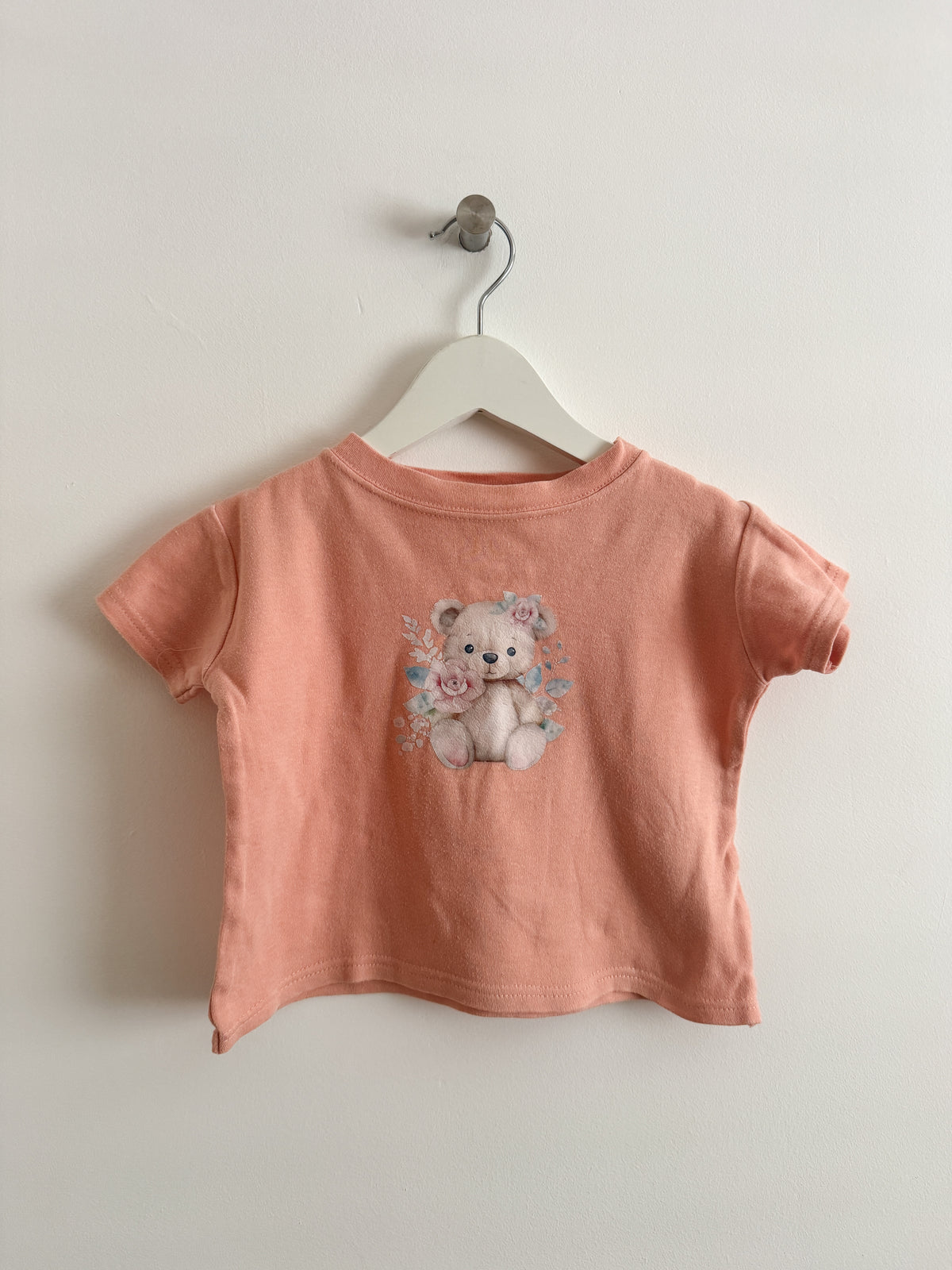 PRELOVED PINK BEAR TSHIRT 1-2 YEARS