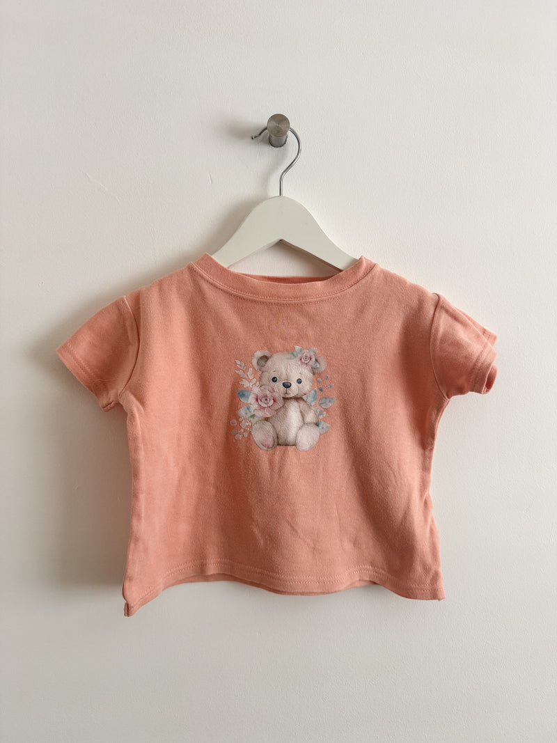 PRELOVED PINK BEAR TSHIRT 1-2 YEARS