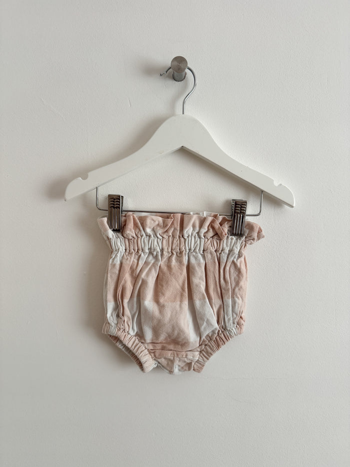 PRELOVED PEACH GINGHAM BLOOMERS 3-6 MONTHS