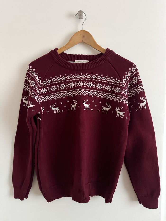 PRELOVED LADIES CHRISTMAS FAIRISLE JUMPER MEDIUM