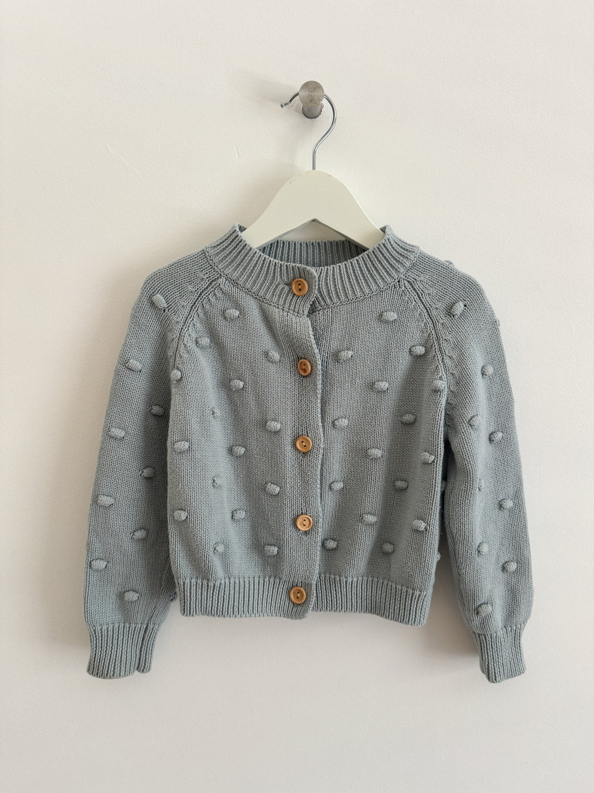 PRELOVED SKY BLUE POPCORN CARDI 1-2 YEARS