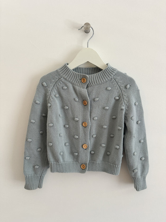 PRELOVED SKY BLUE POPCORN CARDI 1-2 YEARS