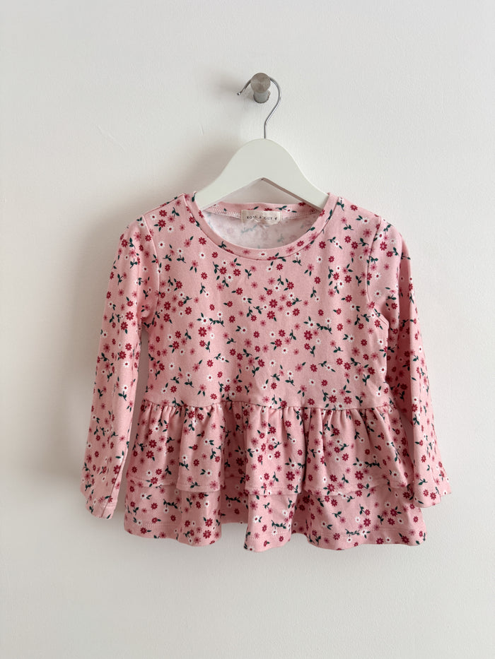PRELOVED AZALEA PEPLUM TOP 3-4 YEARS