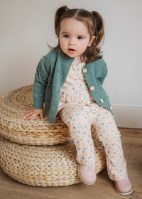 TEAL POPCORN CARDIGAN