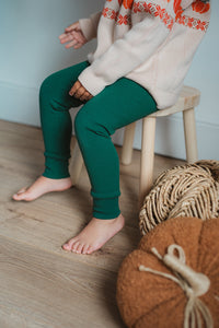 EMERALD RIBBED LEGGINGS