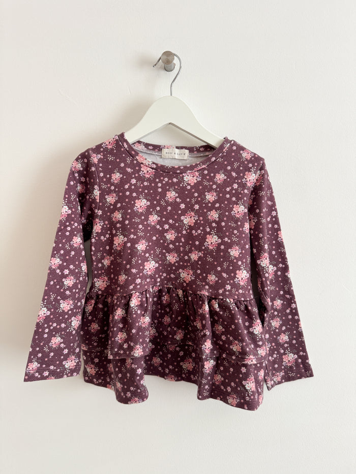 PRELOVED WINTERBERRY PEPLUM TOP 6-7 YEARS