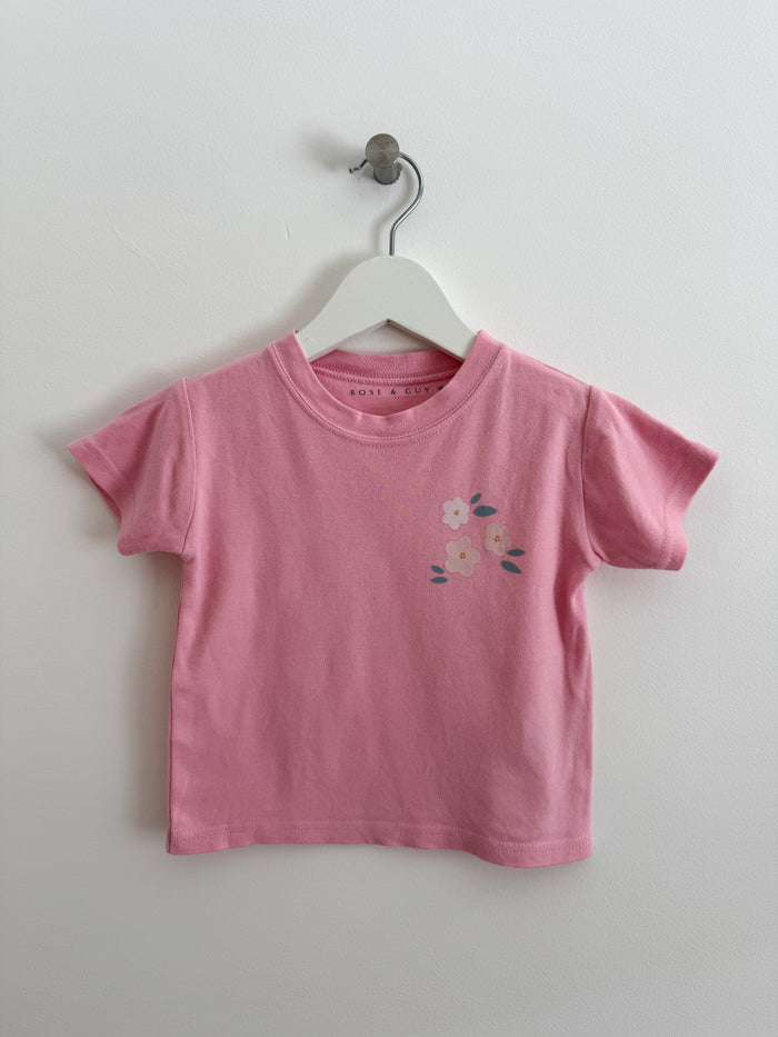 PRELOVED FLOWER MOTIF T-SHIRT 6-12 MONTHS