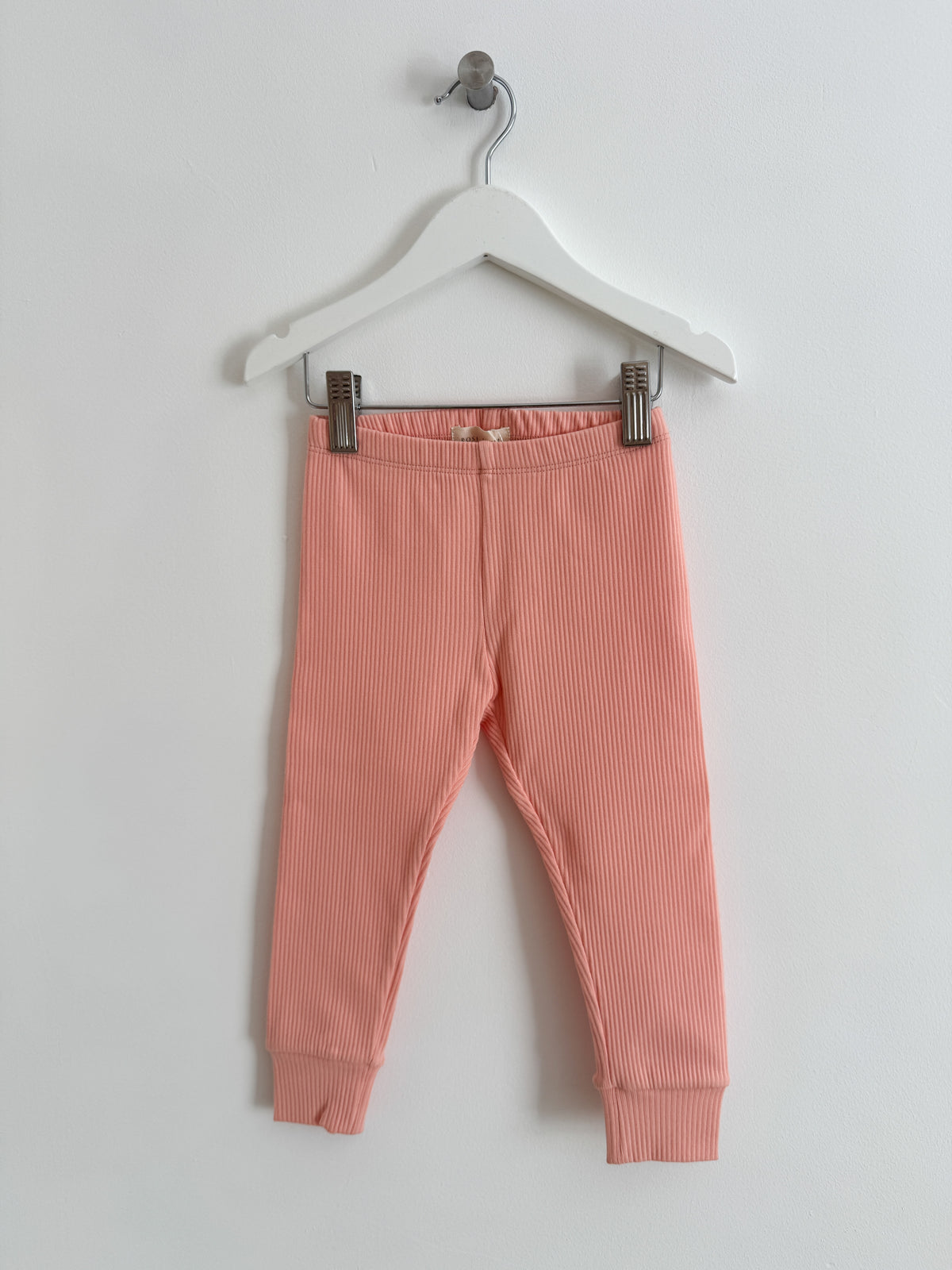 PEACH RIBBED LEGGINGS